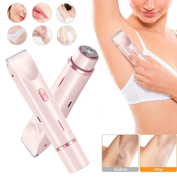 2 In 1 Hair Remover Women's Double Head Shaver Private Pubic Hair Trimmer Electric Razor Wet Dry Electric Body Hair 70df7149-e2e7-449f-b012-4588927f3769