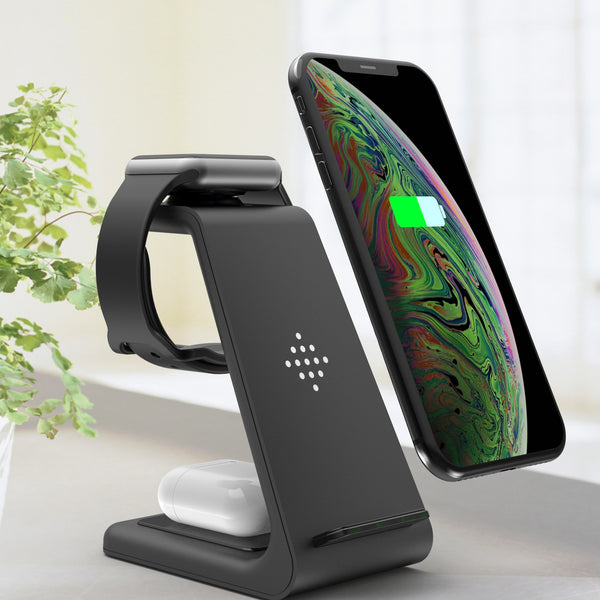 3 In 1 Fast Charging Station Wireless Charger Stand Wireless Quick Charge Dock For Phone Holder 714712978808
