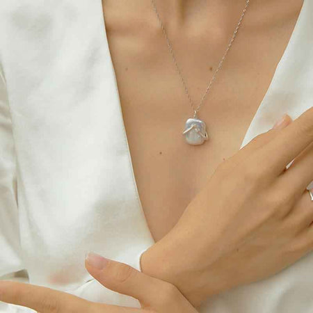 Unique Square Baroque Pearl Couple Pendant Necklace Valentines Day Lover Gift Party Jewelry 7153de2b-9b23-4396-8293-32316aaeb206