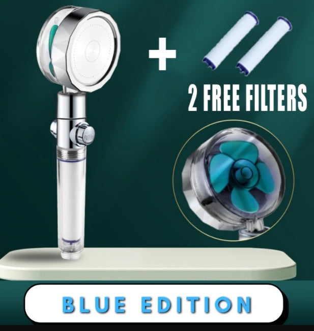 Shower Head Water Saving Flow 360 Degrees Rotating With Small Fan ABS Rain High Pressure Spray Nozzle Bathroom Accessories - NOMAN STORE LLC