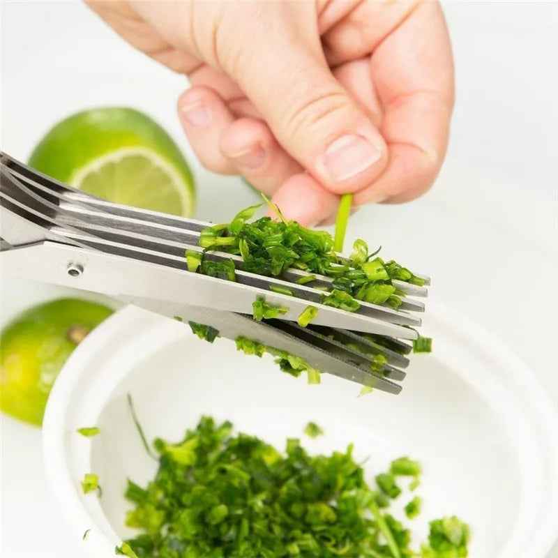 Multifunctional Multi-layer Green Onion Scissors Stainless Steel Onion Cutting Knife Herb Seaweed Spice Scissors Kitchen Scissor Kitchen Gadgets 73a3e87d-1c13-4f6c-a909-f13db825179c