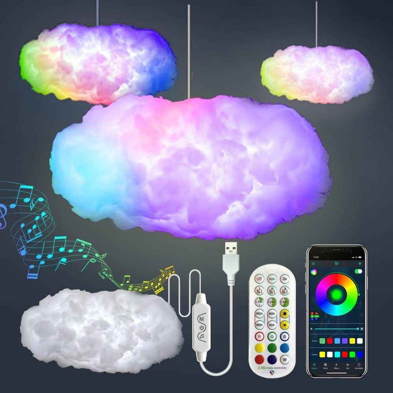 USB Cloud Light APP Control Music Synchronization 3D RGBIC Ambient Light Lightning Simulation Clouds Bedroom Room Light 741e997b-aa25-4223-a315-d8fb6fe750f9