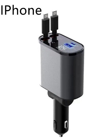 Metal Car Charger 100W Super Fast Charging Car Cigarette Lighter USB And TYPE-C Adapter - NOMAN STORE LLC