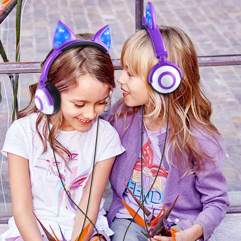 LED flashing cat ear headphones 7665365366743