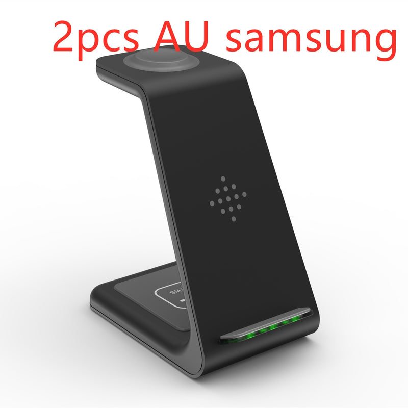 3 In 1 Fast Charging Station Wireless Charger Stand Wireless Quick Charge Dock For Phone Holder 7674136225370
