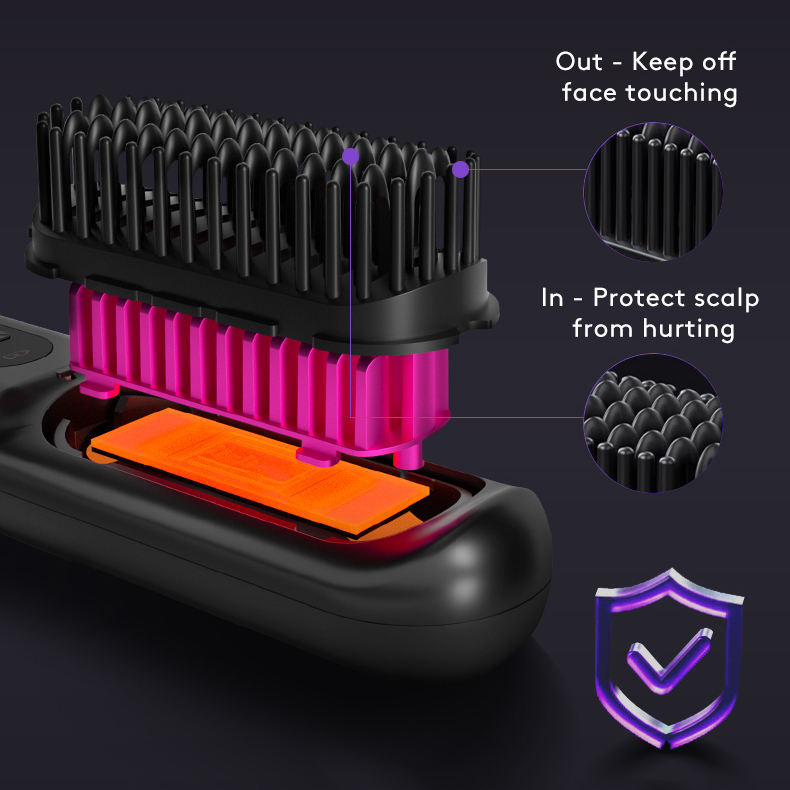 2 In 1 Straight Hair Comb Wireless Hair Straightener Brush Hair Fast Heating Portable Hot Curler USB Charging 76a1453c-2f30-4099-abfe-1400f3127f15