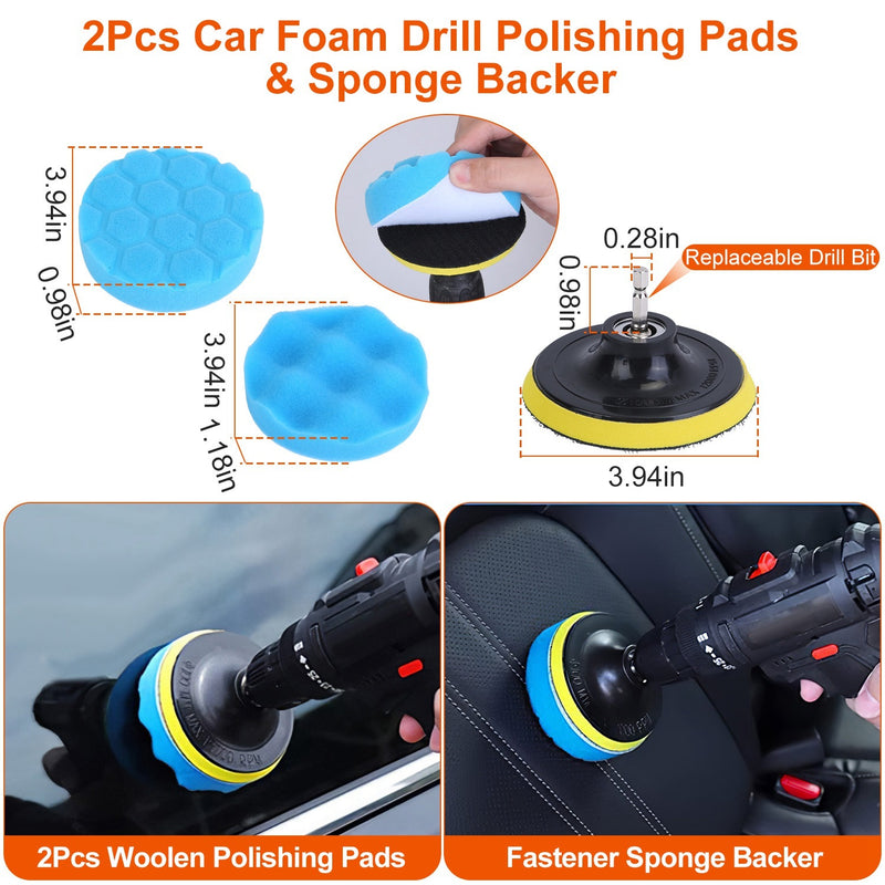 26Pcs Car Detailing Brush Kit Exterior Interior Car Cleaning Set Drill Brush Set Car Buffing Sponge Pads Kit For Cleaning Automobile Interior Exterior Wheels Dashboard 771f3f57-1bfa-4d60-8301-27dc3e63ab73