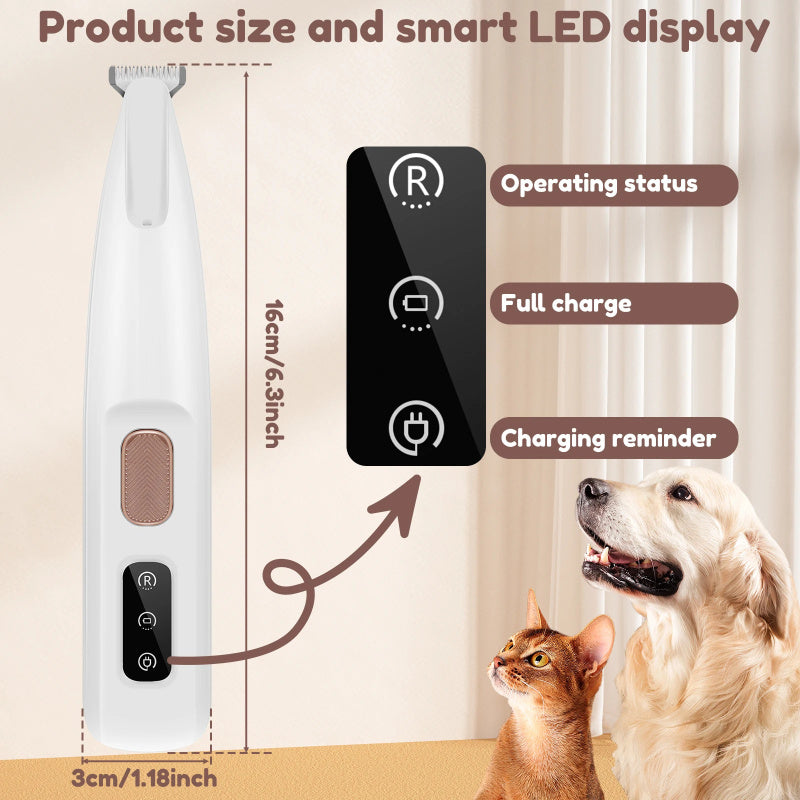 Pets Dog Paw Trimmer With LED Light Fully Waterproof Pet Hair Trimmer With LED Display Dog Clippers For Grooming Widen Blade 78cd1e9e-5b98-4572-b8fa-d92220032efe