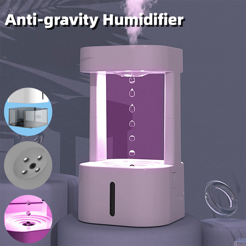 Creative Anti-gravity Water Drop Humidifier Air Conditioning Mist Spray Household Quiet Bedroom Office With 580ML Water Tank - NOMAN STORE LLC
