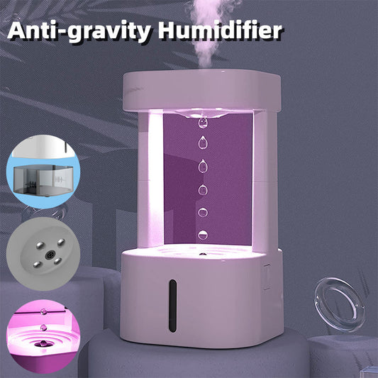 Creative Anti-gravity Water Drop Humidifier Air Conditioning Mist Spray Household Quiet Bedroom Office With 580ML Water Tank - NOMAN STORE LLC