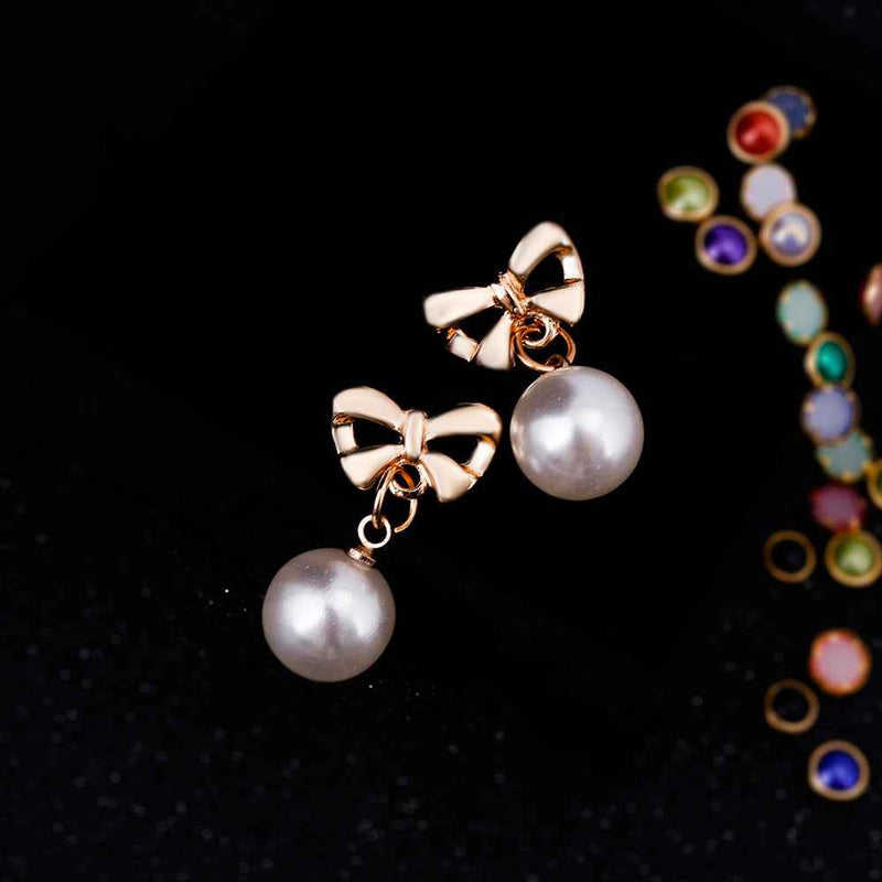 Hypoallergenic Heart-shaped Zircon Earrings Women's Bow Pearl Earrings 7a263f3b-b4af-437f-8f3a-d897f29cd0d6