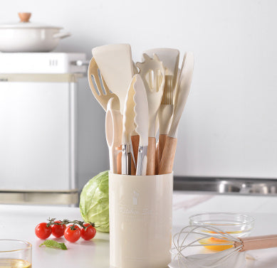 Silicone Kitchenware With Wooden Handle - NOMAN STORE LLC
