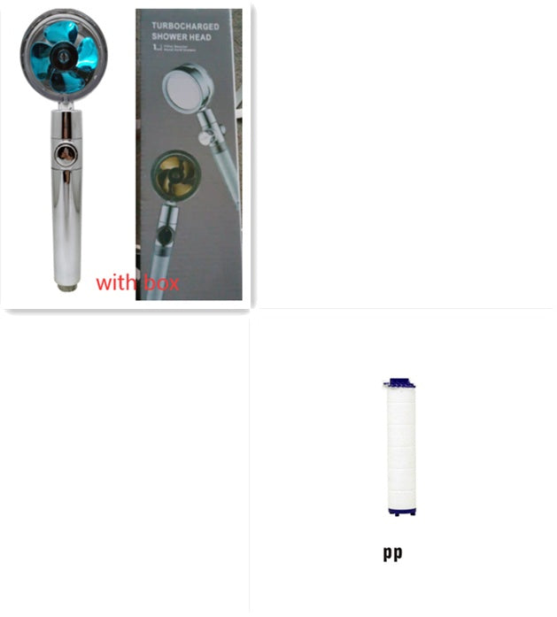 Shower Head Water Saving Flow 360 Degrees Rotating With Small Fan ABS Rain High Pressure Spray Nozzle Bathroom Accessories 7cd5db35-f9e7-4ba6-8a91-ec826b105f5e