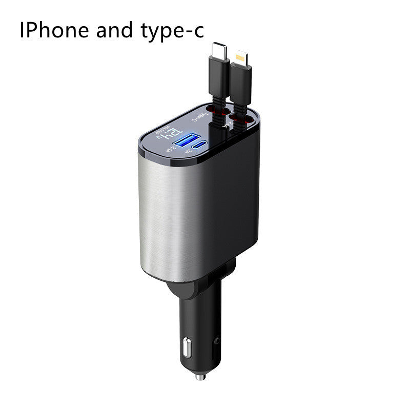 Metal Car Charger 100W Super Fast Charging Car Cigarette Lighter USB And TYPE-C Adapter - NOMAN STORE LLC