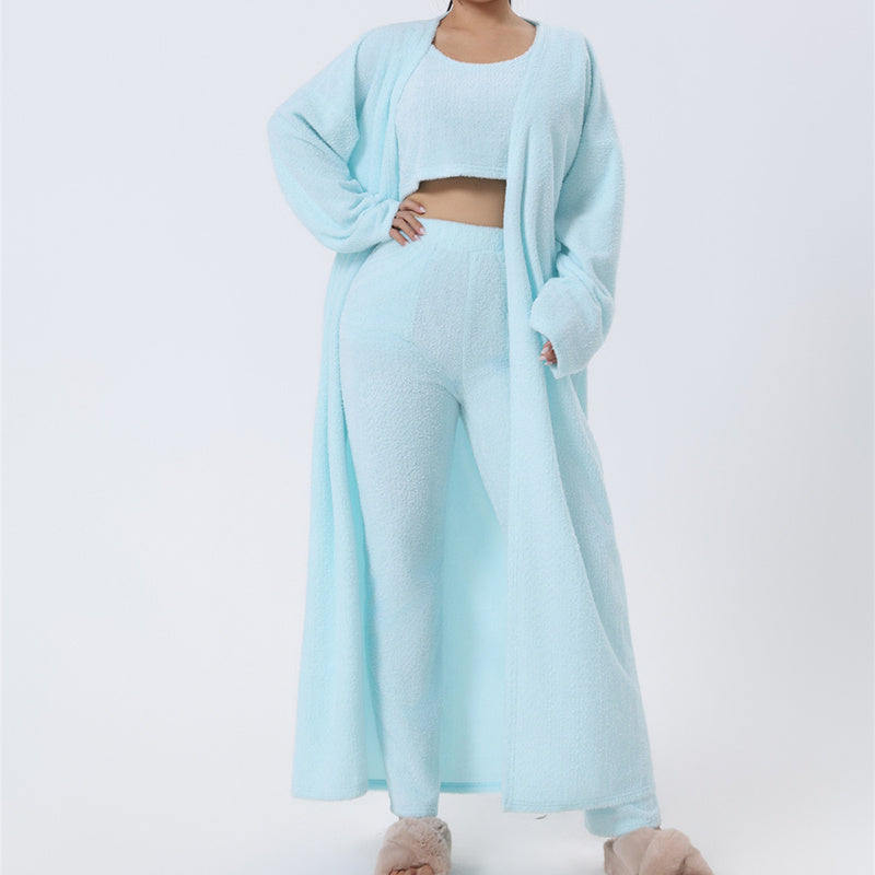 3 Piece Lounge Set, Cute Loungewear, Warm Suit Sets, Matching Set, Lounge Set, 3 Piece Pant Sets, Women Winter Dress - NOMAN STORE LLC