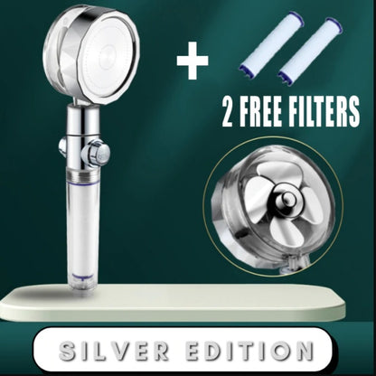 Shower Head Water Saving Flow 360 Degrees Rotating With Small Fan ABS Rain High Pressure Spray Nozzle Bathroom Accessories - NOMAN STORE LLC