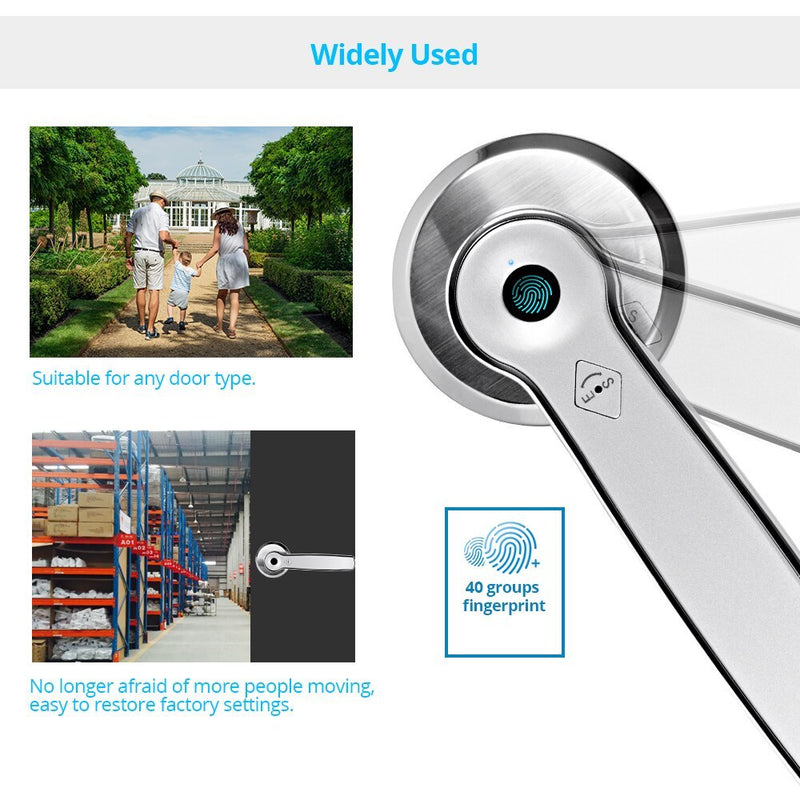 Indoor zinc alloy fingerprint handle lock 812143010050