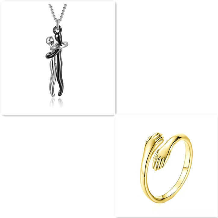 Love Hug Necklace Unisex Men Women Couple Jewelry Simple Temperament Clavicle Chain Valentines Day Lover Gift 812d0af6-6473-4d40-ac02-715779fc8803