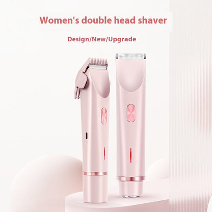 2 In 1 Hair Remover Women's Double Head Shaver Private Pubic Hair Trimmer Electric Razor Wet Dry Electric Body Hair - NOMAN STORE LLC