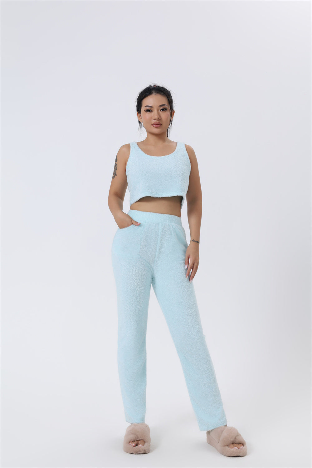 3 Piece Lounge Set, Cute Loungewear, Warm Suit Sets, Matching Set, Lounge Set, 3 Piece Pant Sets, Women Winter Dress - NOMAN STORE LLC