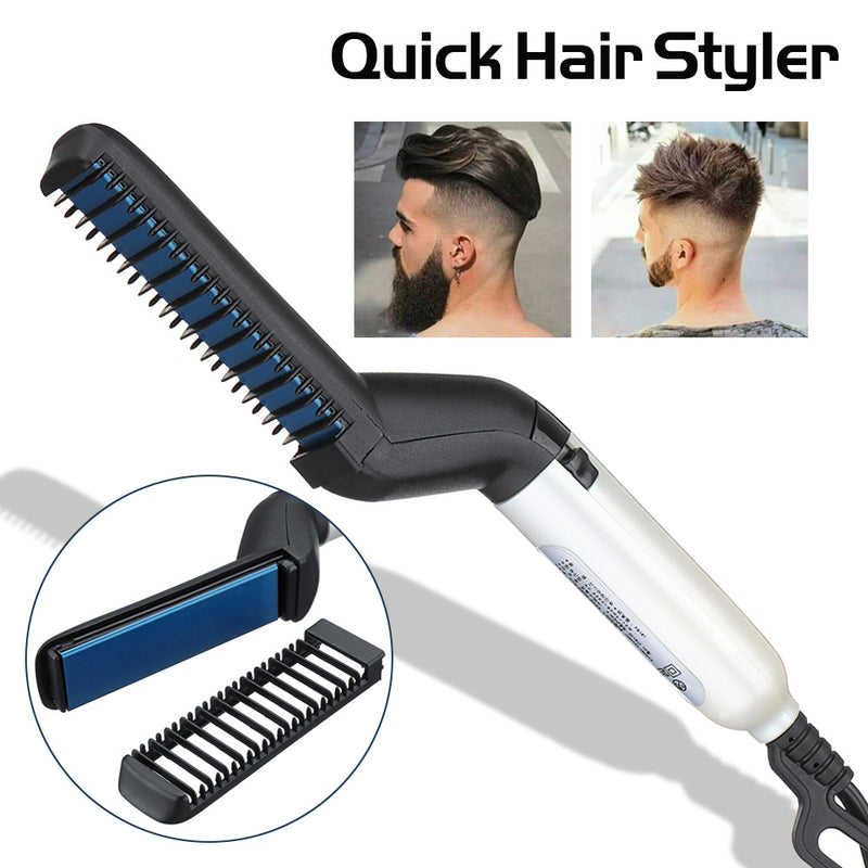 Electric Hair Straightener Brush,Men Quick Beard Straightener Styler Comb,Hair Straightening,Curly Hair Straightening Comb,Side Hair Detangling,Multifunctional Hair Curling Curler 84d8d891-4fd8-4b77-a627-2e8132cfbfa7