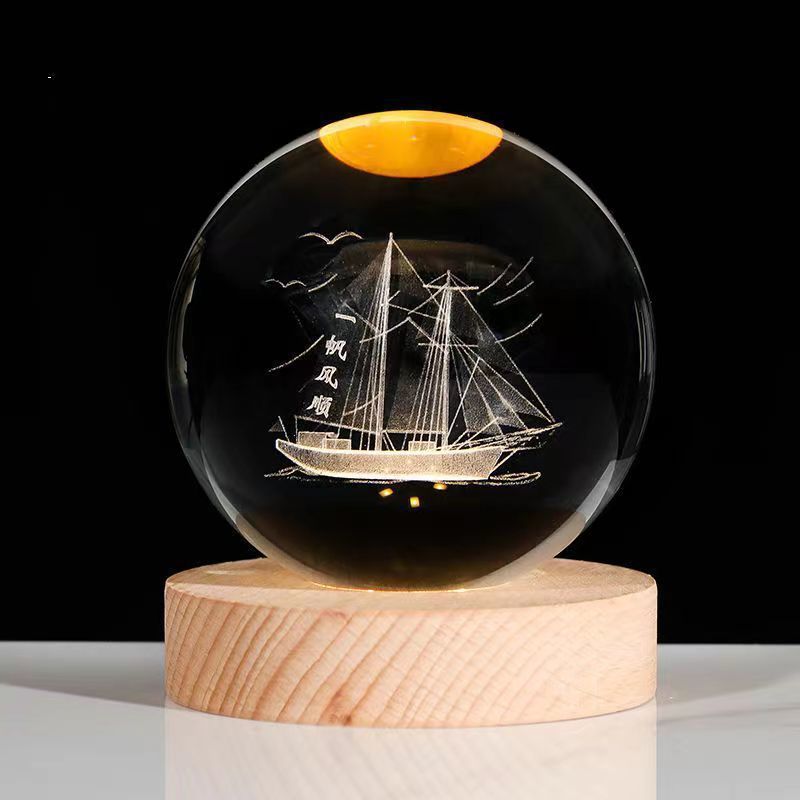 Luminous Starry Sky And Planets Moon Moon Crystal Ball Small Night Lamp Projection Ambience Light Creative Gift New Strange Gift - NOMAN STORE LLC