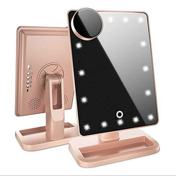 Touch Screen Makeup Mirror With 20 LED Light Bluetooth Music Speaker 10X Magnifying Mirrors Lights 880225515351