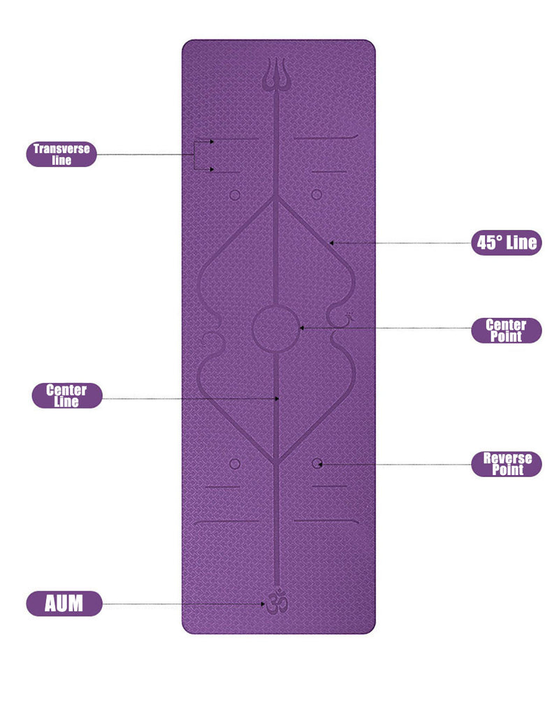 Non Slip TPE Yoga Mat Position Line Beginner 8809744158869