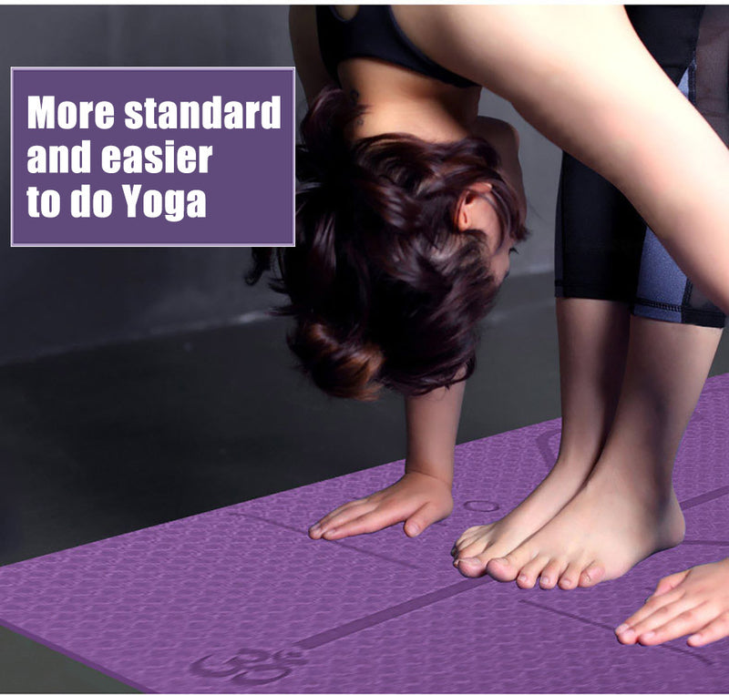 Non Slip TPE Yoga Mat Position Line Beginner 892352931812