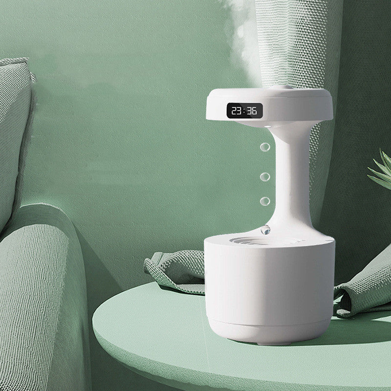 Bedroom Anti-Gravity Humidifier With Clock Water Drop Backflow Aroma Diffuser Large Capacity Office Bedroom Mute Heavy Fog Household Sprayer - NOMAN STORE LLC