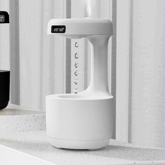 Bedroom Anti-Gravity Humidifier With Clock Water Drop Backflow Aroma Diffuser Large Capacity Office Bedroom Mute Heavy Fog Household Sprayer - NOMAN STORE LLC