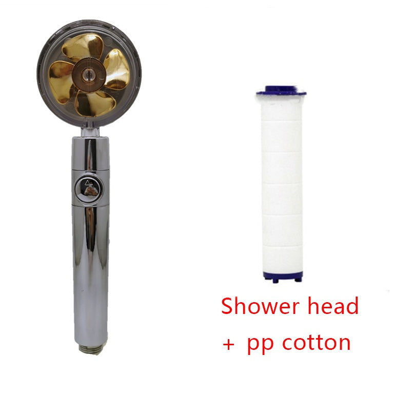 Shower Head Water Saving Flow 360 Degrees Rotating With Small Fan ABS Rain High Pressure Spray Nozzle Bathroom Accessories - NOMAN STORE LLC