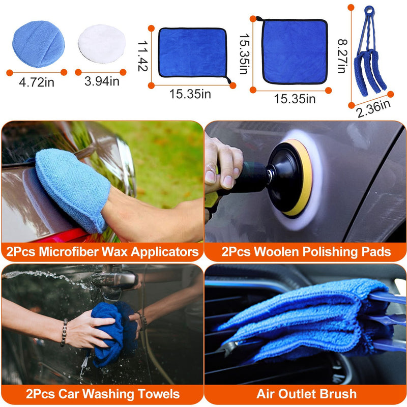 26Pcs Car Detailing Brush Kit Exterior Interior Car Cleaning Set Drill Brush Set Car Buffing Sponge Pads Kit For Cleaning Automobile Interior Exterior Wheels Dashboard 8f70a1cb-bfb4-4e75-98bd-742726cdcb53