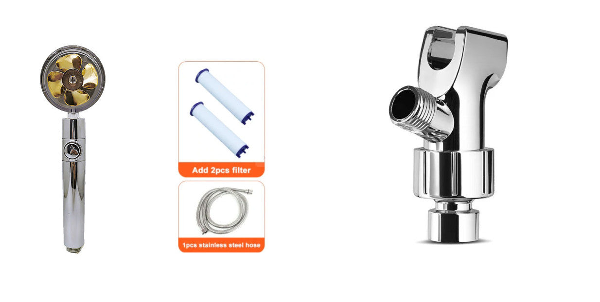 Shower Head Water Saving Flow 360 Degrees Rotating With Small Fan ABS Rain High Pressure Spray Nozzle Bathroom Accessories 9078b449-126a-4a90-bac5-30115236d75c