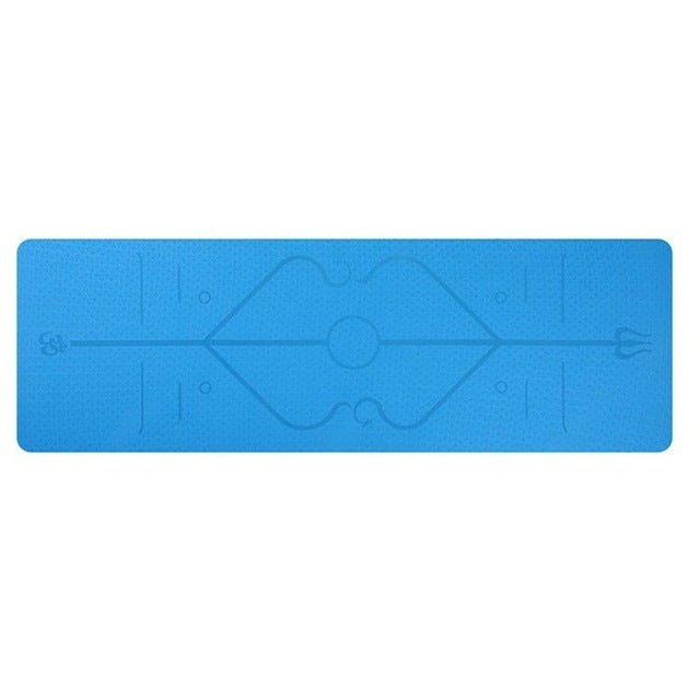 Non Slip TPE Yoga Mat Position Line Beginner 925679631988