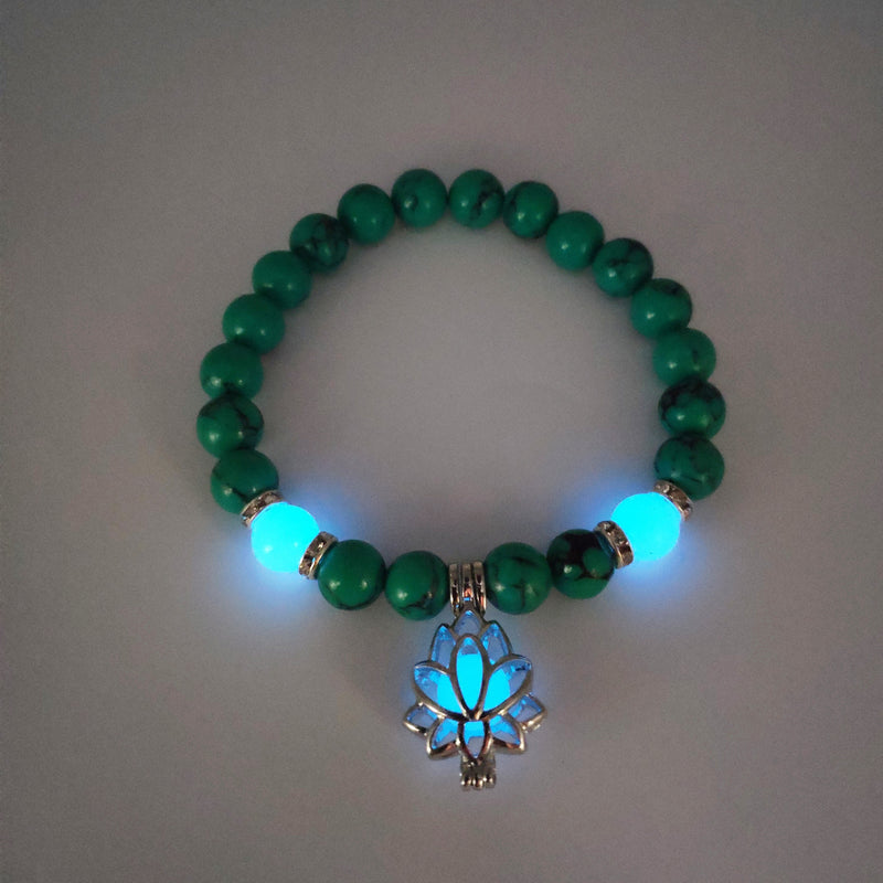 Energy Luminous Lotus Natural Stone Bracelet Yoga Healing Luminous Glow In The Dark Charm Beads Bracelet For Men Women Prayer Buddhism 947601807695