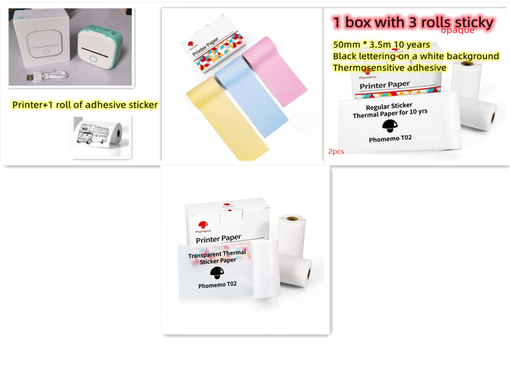 Portable Mini Thermal Label Printer Home Photo Printer Student Wrong Question Printer Bluetooth-compatible Mini Label Printer Price Tag 958dd846-68dd-4063-8ce5-ee152dd291ca