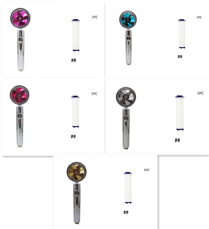 Shower Head Water Saving Flow 360 Degrees Rotating With Small Fan ABS Rain High Pressure Spray Nozzle Bathroom Accessories 97226293-fb06-49f9-adfe-50e05cc89a9e