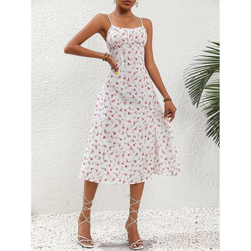 New Polka Dot Print Suspender Dress Summer Sexy Split Long Dresses For Womens Clothing 99faf5f2-e9dd-42d5-9bea-d4e4f7a2d8a3