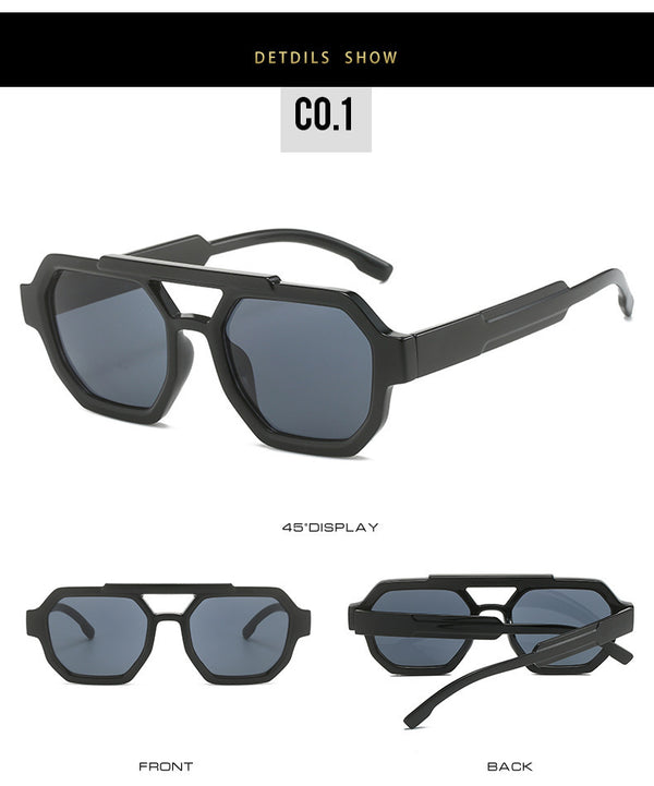 Polygon Double Beam Sunglasses Pilot Sunshade Sunglasses 9d6093af-6138-4a00-80ee-949c1c5771e7