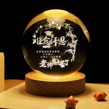 Luminous Starry Sky And Planets Moon Moon Crystal Ball Small Night Lamp Projection Ambience Light Creative Gift New Strange Gift - NOMAN STORE LLC