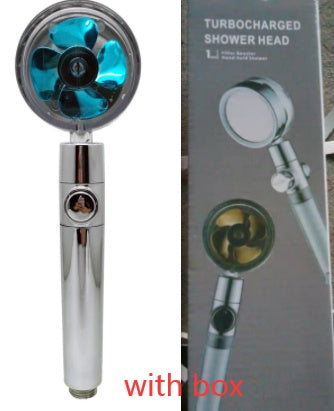 Shower Head Water Saving Flow 360 Degrees Rotating With Small Fan ABS Rain High Pressure Spray Nozzle Bathroom Accessories - NOMAN STORE LLC