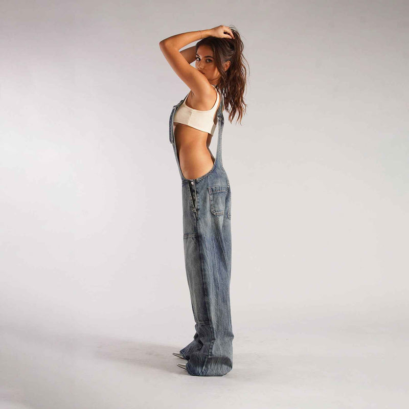 Y2K Zipper Denim Overalls With Pockets Fashion Loose Suspender Jumpsuit Streetwear Jeans Pants Womens Clothing 9e98261b-2f69-4c54-a41b-88c611db6c97