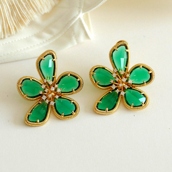 Women's European And American Exaggerated Crystal Flower Earrings a271715d-16ae-4b9e-a689-655047b12bf7