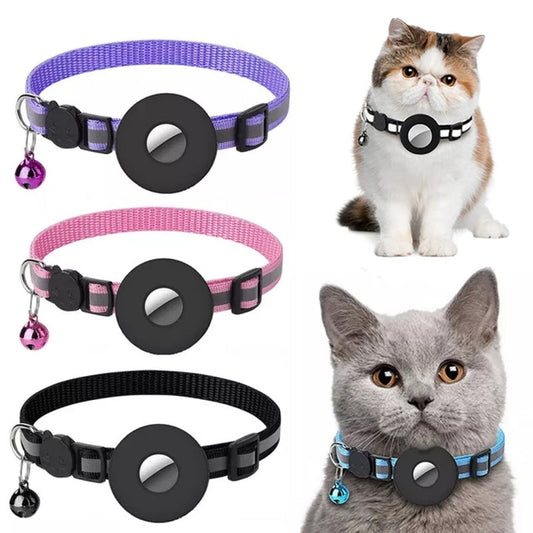 Reflective Collar Waterproof Holder Case For Airtag Air Tag Airtags Protective Cover Cat Dog Kitten Puppy Nylon Collar - NOMAN STORE LLC