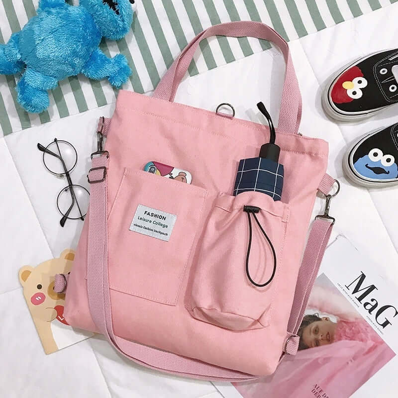 Harajuku Canvas Bags Students Handbag With Pockets Preppy Buckpack Shoulder Bag For Women Shoolbags a7ba1b77-794b-452a-a721-2a0d516d2c3e
