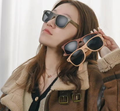 Retro Rice Nail Plastic Wood Grain Sun Glasses a8c003dd-38fa-450d-84d3-b35e3aec48b2