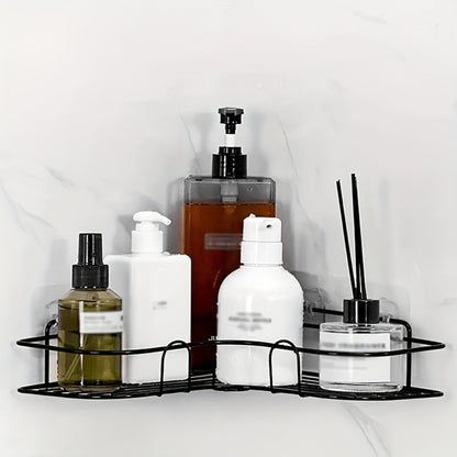 1pc Wall Mounted Bathroom Shelf, Shower Caddy Rack, No Punching Triangle Storage Rack For Bathroom Kitchen, Bathroom Accessories - NOMAN STORE LLC