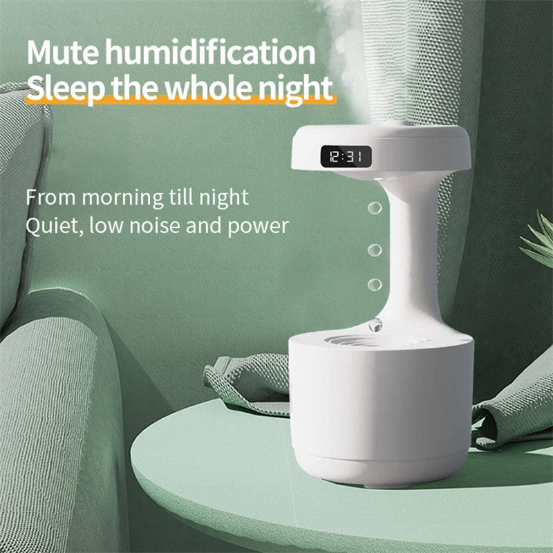Bedroom Anti-Gravity Humidifier With Clock Water Drop Backflow Aroma Diffuser Large Capacity Office Bedroom Mute Heavy Fog Household Sprayer - NOMAN STORE LLC