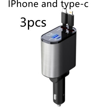 Metal Car Charger 100W Super Fast Charging Car Cigarette Lighter USB And TYPE-C Adapter - NOMAN STORE LLC